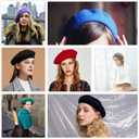 Women French Wool Beret Hats - Solid Color Classic Beanie Winter Cap (One Size, Black)