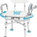 Swivel Shower Chair with Arms and Back, 500lbs Heavy Duty Shower Chair for Elderly and Disabled, Handicap Shower Chairs for Inside Shower Stool & Bath Tub Seat for Adults