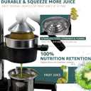Commercial Heavy Duty Manual Citrus Juicer Press - Professional Cast Iron Hand Orange Squeezer with 304 Stainless Steel Strainer & Cup - Fruit Extractor for Pomegranate, Lemon, Lime - Black