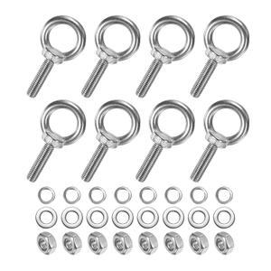 M METERXITY 8-Sets Stainless Eyebolt M10x40mm Shoulder Lifting Eye Bolt with Nuts Washers Male Screw Thread Ring Shoulder Eye Bolts Length 1.57 Inch for Suspending/Fastening