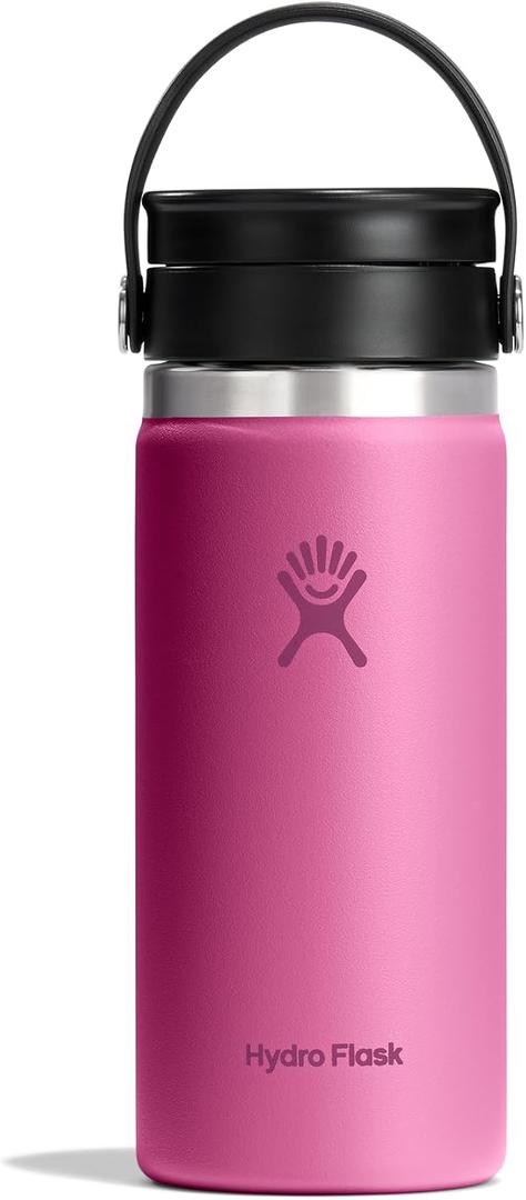 Hydro Flask Flex Sip Coffee Tumbler  Insulated Stainless Steel, Non Spill, Leak Proof Travel Coffee Cup 16 Oz Reef Pink