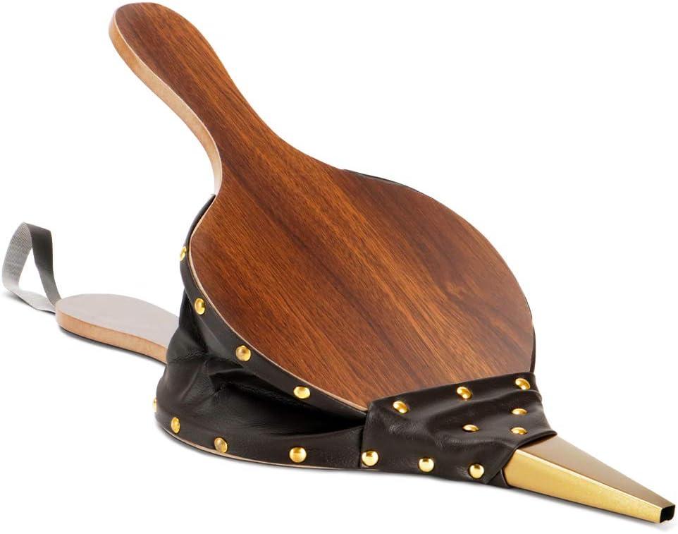 Kerykwan Fireplace Bellows 17"x7.5" Large Wood Air Blower Cast Nozzle for Outdoor Camping BBQ Grill Chimney Hand Bellow Pump Pit Barbeque Fire Tools Accessories with Hanging Strap