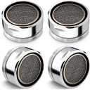 4Pcs Bathroom Faucet Aerator Replacement - 15"/16" 24mm Kitchen Bathroom Sink Attachment High Flow Aerator for Sink Faucet Aerators M24 Male Thread