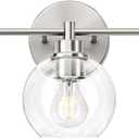 VONLUCE Bathroom Light Fixtures, 3-Light Vanity Light with Globe Glass Shades E26 Sockets, Bathroom Lights Over Mirror for Bedroom Hallway Living Room, Brushed Nickel Finish, ETL Certificated