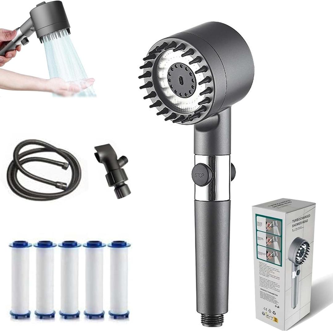 2026 Upgrade Ion Drops Shower Head, Ion Drops Shower Head High Pressure with Five Filters, Filtered Shower with Handheld, 3 Spray Modes with Hose (1pcs) 2026 Upgrade Ion Drops Shower Head, Ion Drops Shower Head High Pressure with Five Filters, Filtered Shower with Handheld, 3 Spray Modes with Hose (1pcs)