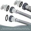 4 Pack Pool Hose Adapter Kit, A/B Type Pool Pump Hose Connector for 1.25&1.5 Inch Hoses,Hose Conversion Adapters with Clamp Washer Fits Filter Pumps for Pool Accessories Replacement Parts