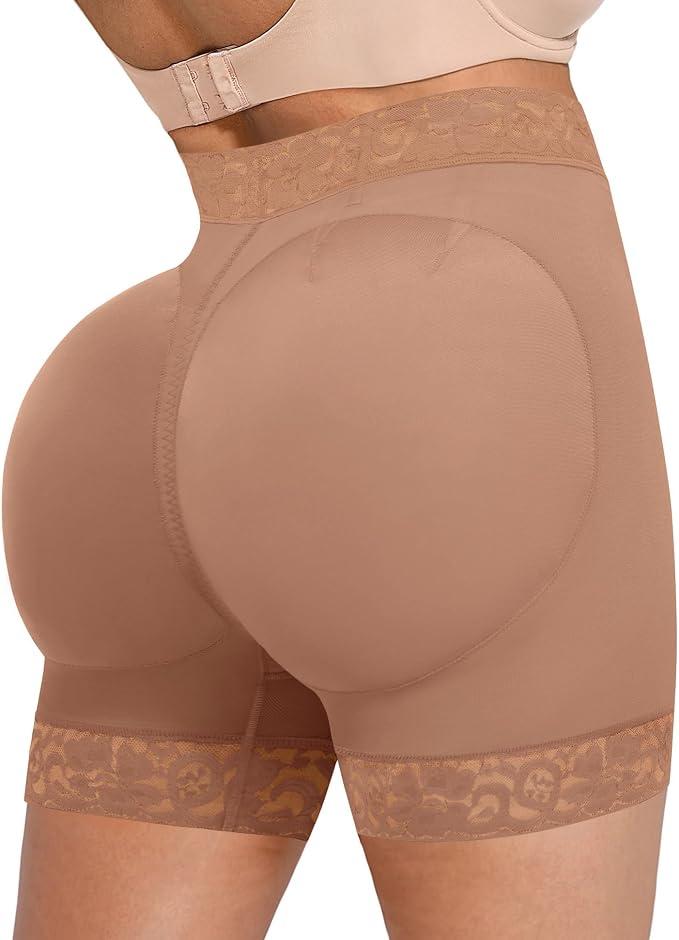 SHAPELLX Butt Lifting Shapewear For Women Tummy Control Faja Shaping Shorts Thigh Slimming Panties Mid Waisted Shaper M