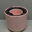 Gepege Indoor Pots for Plants, Ceramic Planter with Drainage Hole, 9.6inch+7.6Inch+6Inch. Succulent Orchid Flower Pot - Rainbow Pearl Glaze (10+8+6inchs, Pink)