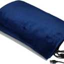 USB Heated Blanket, Heating Lap Blanket Throw, Wearable Soft Outdoor Cozy Travel Throw for Stadiums, Picnics, Travel, Camping, Hiking, and Wheelchair Use, Dark Blue