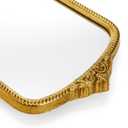 ZOOFOX Vintage Vanity Desk Table Mirror, 11.8" x 9.6" Arched Antique Makeup Mirror with Full Wooden Frame, Small Standing Carved Baroque Mirror for Living Room, Bedroom Dresser, Desktop Decor