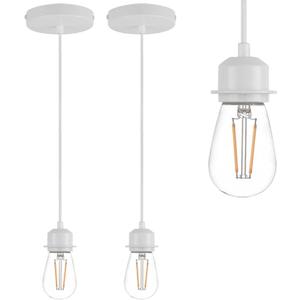 2 Pack Vintage Pendant Light Kit, Farmhouse E27 Base Industrial Lamp Lantern Socket Canopy Kit Cord Holder, DIY Hanging Light Ceiling Lighting Fixture for Kitchen Island Corridor Bar Cafe