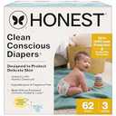 The Honest Company Clean Conscious Diapers for Sensitive Skin | Up to 100% Leakproof | Hypoallergenic, Fragrance Free | Summer '25 Limited Edition Prints | Club Box, Size 3 (16-28 lbs), 62 Count