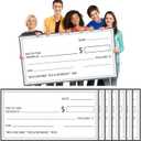 Eersida 6 Pcs Giant Checks 30'' x 16'' Large Blank Fake Big Checks for Presentations Reusable Funny Oversized for School Graduation Donation Awards Fundraisers Charity Business