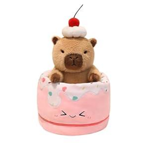 Ditucu Cute Capybara Plush with Bee Backpack Soft Capibara Stuffed Animal Plushies Toys Gifts for Kids Brown 9 inch