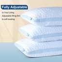 QUTOOL Enhanced Cooling Pillows for Sleeping, CertiPUR-US Shredded Memory Foam Pillows King Size Set of 2 for Hot Sleeper, Adjustable Bed Pillow for Side, Back, Stomach Sleepers Support Yet Soft, Blue