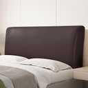 vctops 100% Waterproof PU Leather Stretch Bed Headboard Cover Wipeable Headboard Slipcover Dustproof Bed Head Cover for Bedroom (Dark Coffee,70-78 Inch)
