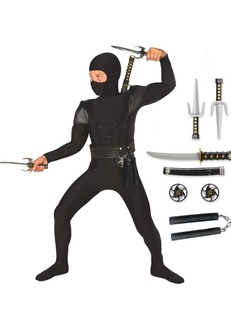 Morph Kids Ninja Costume, Ninja Costume for Boys, Halloween Costume for Boys,M