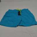 SILKWORLD Men's Swim Trunks Quick Dry Beach Shorts with Pockets (Medium, Blue)