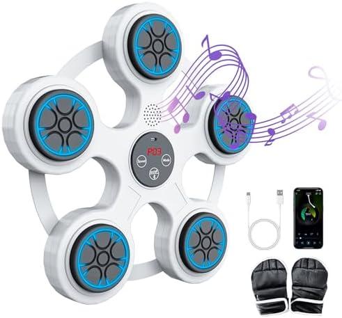 BVK Music Boxing Machine, Smart Bluetooth Trainer With Gloves, Wall Mount for Adults, Shockproof Silent, Target Workout Equipment for Home, Office, Gym