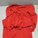 GOBLES Women's Sexy Long Sleeve V Neck Wrap Ruched Front Slit Midi Party Dress Red XL
