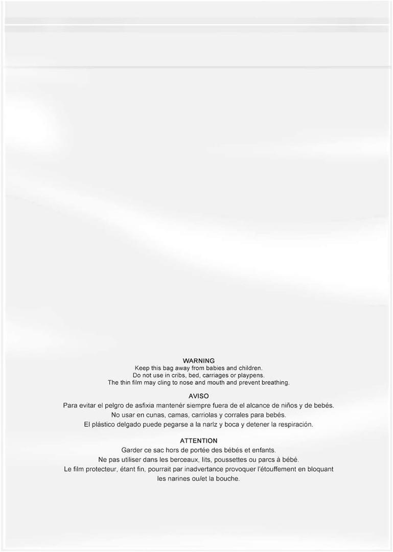 iMailer - 200 Count - 18" x 24" Clear Plastic Poly Bags with Suffocation Warning Self Seal 1.6 Mil for Clothing, T-Shirts, Pants-Resealable Adhesive, Not Strong