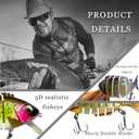 Multi-Segment Bait, Realistic bass Design, Bottom-Fishing Bait for Family Fishing. (Yellow-green)