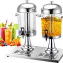 4.4 Gallon Beverage Dispenser with Stand, Large Drink Dispensers for Parties, Lemonade Dispenser with Ice Core and Drip Tray for Buffet Catering Cold Drinks and Beer