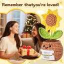 2 x Positive Handmade Sunflower Crochet Doll - with Card How Awesome You are - Emotional Support Gifts for Teacher,Coworker,Best Friend,Mom,Dad,Sister - Birthday, for Women,Men