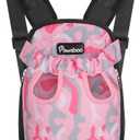 Pawaboo Pet Carrier Backpack, Adjustable Pet Front Cat Dog Carrier Backpack Travel Bag, Legs Out, Easy-Fit for Traveling Hiking Camping for Small Medium Dogs, Medium Size, Pink Camouflage