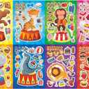 TIAMECH Make Your Own Circus Stickers - 24 Sheets Clown Magician Animals Make A Face Stickers for Kids, Birthday Party Favors & Educational Classroom Rewards