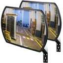Geetery 2 Pcs 30" x 20" Garage Mirror Convex Security Outdoor Indoor Round Rectangular Acrylic Traffic Mirror Corner Blindspot for Wall Parking with Protective Film for Driveway