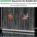 Aquarium Air Bubble Bar, 9.84 Inch Double Row Fine Mist Air Bubble Curtain Wall, Self-Sinking Fish Tank Air Diffuser Set, Enhanced Oxygen Bubble Strip for Freshwater Saltwater Hydroponics