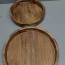 Countertop Wooden Fruit Tray Baskets Set of 2, Organizer Crates for Kitchen, Bathroom, Pantry, Fruit, Vegetables, Bread and General Storage Space Rustic Wood, Natural Burnt 12x12x1.5