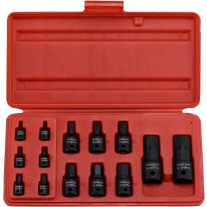 NEIKO 01141B Allen-Bit Socket Set, Metric Socket Set, 2.5 mm to 19 mm, 1/4-Inch, 3/8-Inch, and 1/2-Inch Drive, CrMo Steel, Impact-Grade, 14-Piece Set