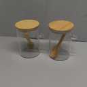 Overnight Oats Containers with Lids,17oz Oats Glass Jars Storage Containers, Oatmeal Cups,Meal Prep Containers,Glass Coffee Nuts Canister For Pantry Cereal Sugar Tea Beans(2)