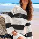 ANRABESS Women Swimsuit Crochet Swim Cover Up 2026 Summer Bathing Suit Swimwear Mesh Knit Beach Dress Vacation Outfits