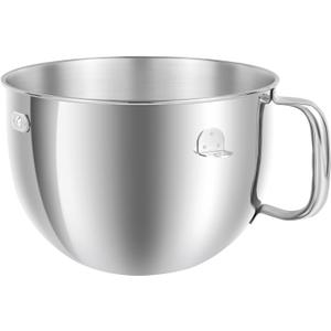6QT Stainless Steel Mixer Bowl with Handle Compatible with KitchenAid Professional 600 & Epicurean 6QT Bowl Lift Stand Mixers KD2661, KL26M, KP26M1, KP26M8, KP26N9, KV25G, KV25M
