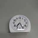 Tinload 5.5" Large Analog Alarm Clock Silent Non Ticking, Gentle Wake, Beep Sounds, Increasing Volume, Battery Operated Snooze and Manual Light, Easy Set,White(Best for Elder)
