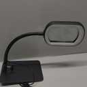 Veemagni 10X Rectangle Magnifying Glass with Light and Stand, Flexible Gooseneck LED Lighted Desk Lamp, 5 Color Modes Stepless Dimmable, Hands Free Magnifier for Reading Crafts Painting Close Work (Black)