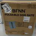 BFNN Metal Free Standing Dog Gate, 120" Extra Wide Foldable Pet Gate with Walk-Thru Door, Double-Locking Puppy Fence for Doorways, Stairs, Hallways, No Drill Heavy Duty Barrier for Dogs