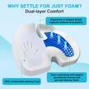 Car Seat Cushion - Premium Gel & Memory Foam Office Chair Cushions for Back,Sciatica,Coccyx,Tailbone Pain Relief, Driver Pillow for Auto, Gaming,Desk, Wheelchair,Truck (Black)