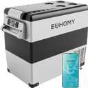 EUHOMY 12 Volt Refrigerator, 59QT(55L) Electric Cooler, 12V Fridge APP Control, 12V Cooler -4~68, Portable Freezer 12/24V DC 110-240V AC for Camping, Travel, Truck, Home