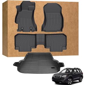 Floor Mats for Subaru Forester 2014-2018, TPE Waterproof Non-Slip All Weather Protection Custom (Floor Mats & Cargo Liner)