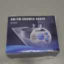 Portable AM/FM Shower Radio, Waterproof Hanging Bathroom Radio Built-in Speaker, Adjustable Volume with Rotating Knob, Battery Operated for Bathroom, Kitchen, Outdoor