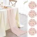 Nialnant 4 Pack Light Pink Gauze Table Runners,10Ft Cheesecloth Table Runner for Wedding Bridal Shower,Holiday Birthday Party,Easter Table Decoration