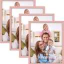 Giftgarden 8x10 Pink Picture Frame Set of 4, 8 by 10 Photo Frames for Wall and Tabletop Display