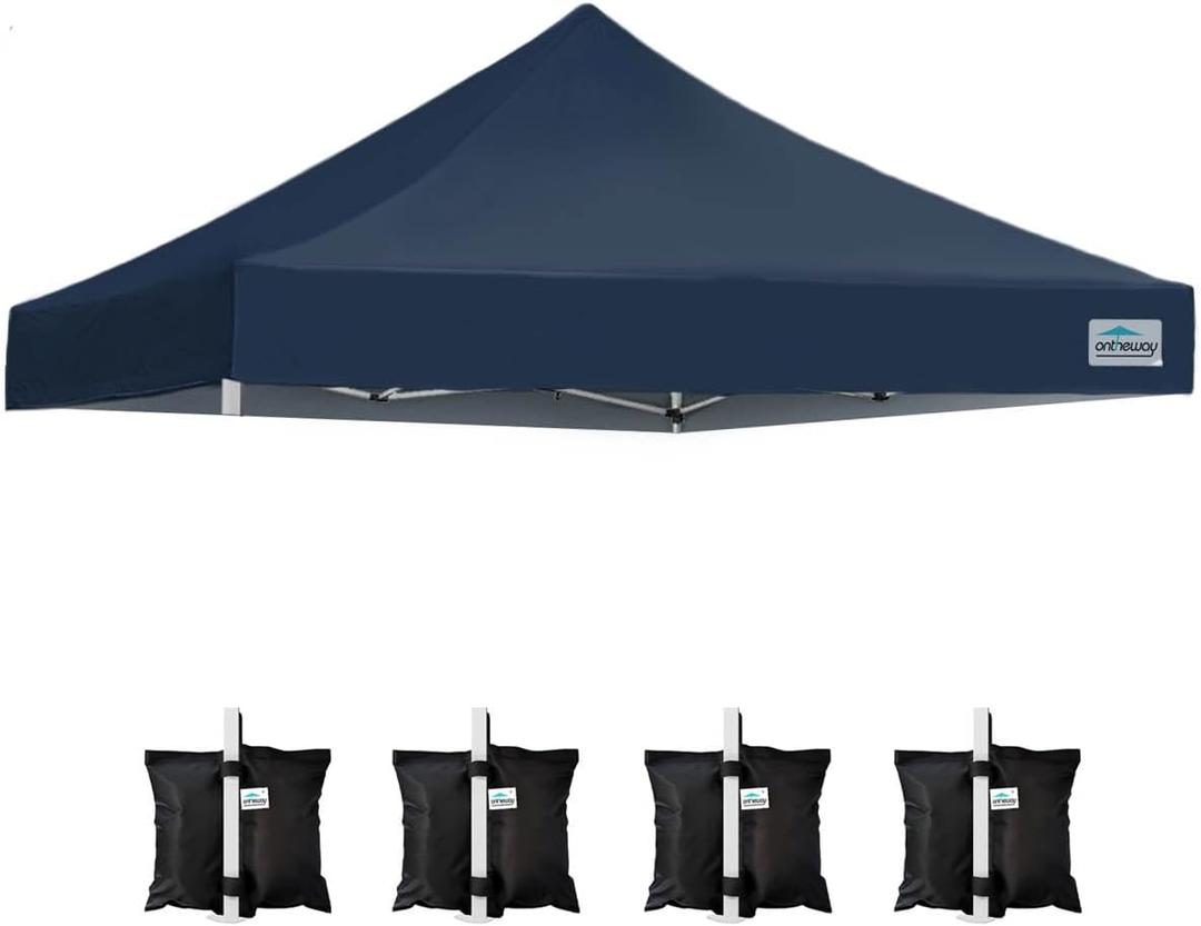 ONTHEWAY 10' x 10' Replacement Canopy Top for Pop Up Tent, Heavy Duty Waterproof Fabric with UV Protection, Instant Canopy Top Cover ONLY