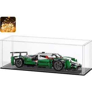 LASOA Acrylic Display Case, Display Box for Collectibles, Figures, Memorabilia, Clear Showcase with Black Base, Self-Assembly Display Container, 8x4x4inch