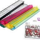 American Mahjong Set - Red Burgundy Soft Bag - 166 White Engraved Tiles, 4 All-in-One Rack/Pushers Western Mah Jongg Game Set, 6" x 21" x 10"