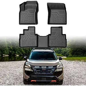 Mixsuper Floor Mats for Nissan Rogue 2021-2026, All Weather Floor Liners for Rogue Accessories Durable Odorless 1st & 2nd Row Set Black (Not for Nissan Rogue Sport)